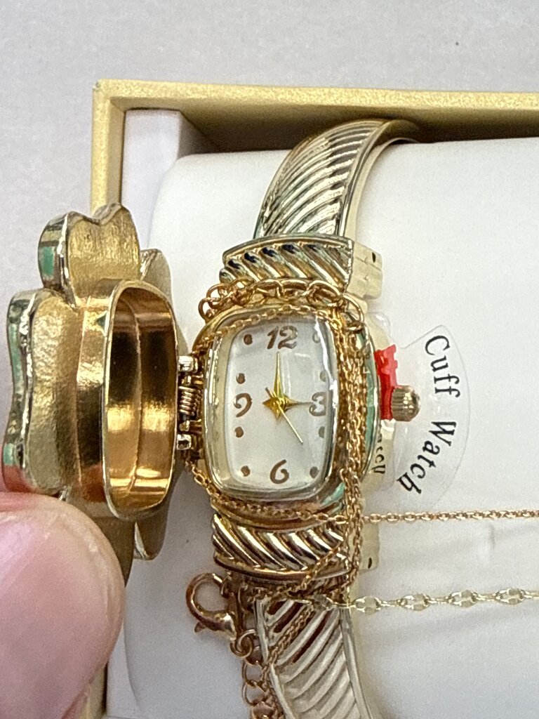 Charter Club Gold Flower Bracelet Watch