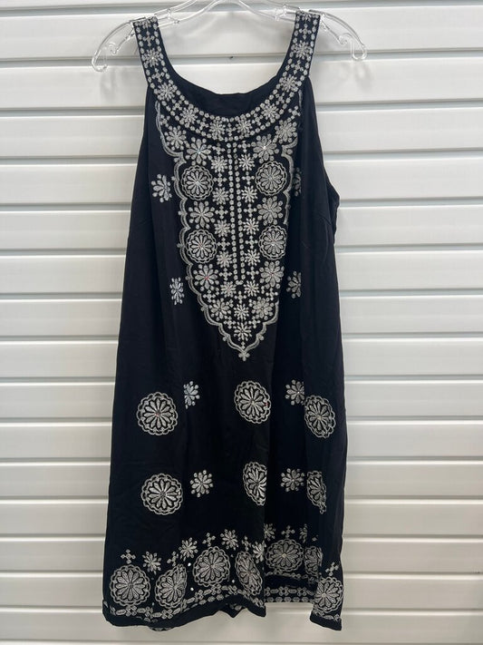 INC International Concepts Women's Black Embroidered Dress