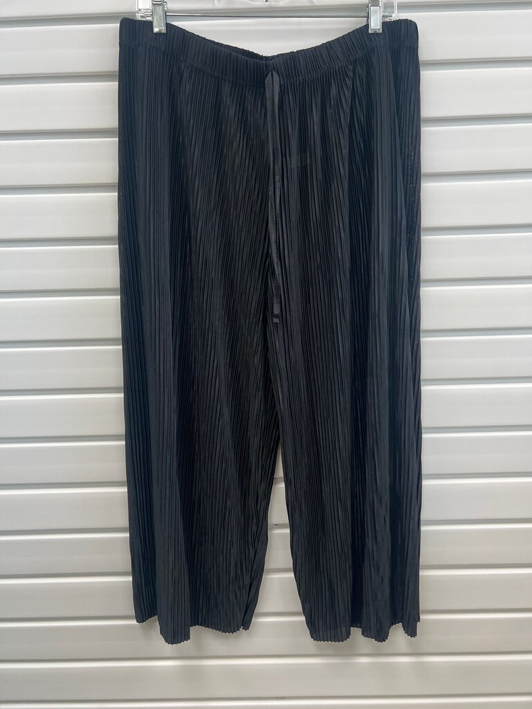 Black Pleated Wide-Leg Pants