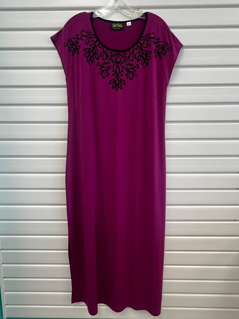 Bob Mackie Purple Dress with Black Embroidery