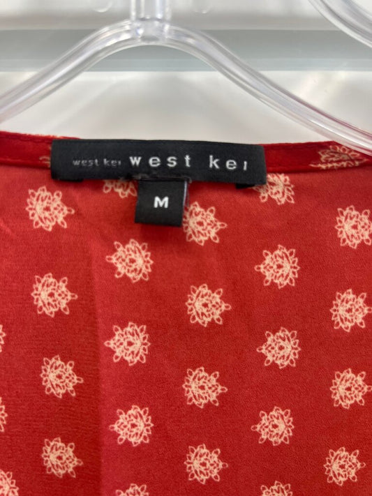 West Kei Red Patterned Blouse