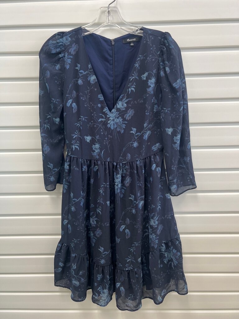 Madewell Blue Floral Print Dress
