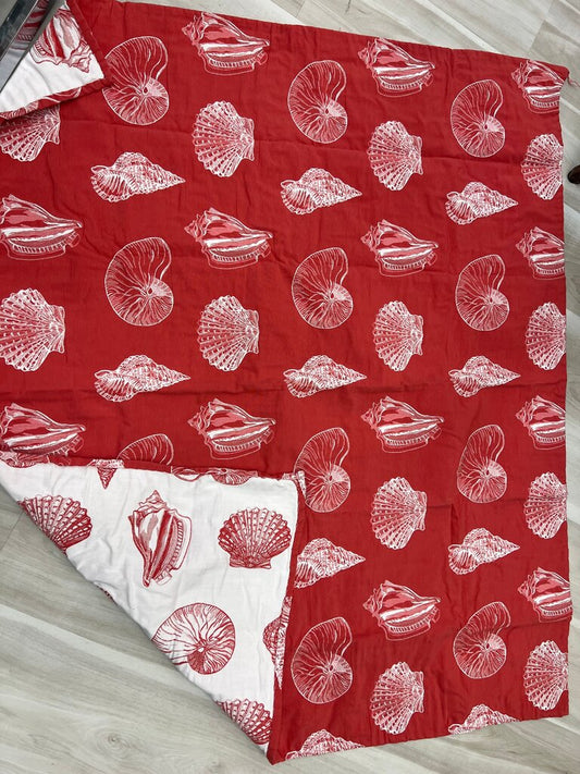 Nautical Seashell Reversible Tablecloth