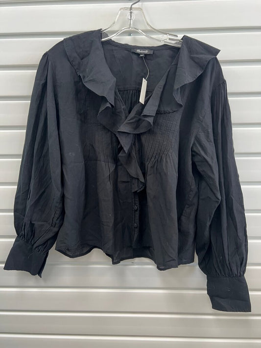 Madewell Ruffled Black Blouse