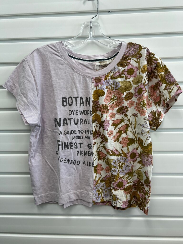 Pilcro Botanical Split Panel Graphic Tee