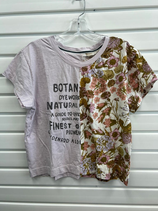 Pilcro Botanical Split Panel Graphic Tee
