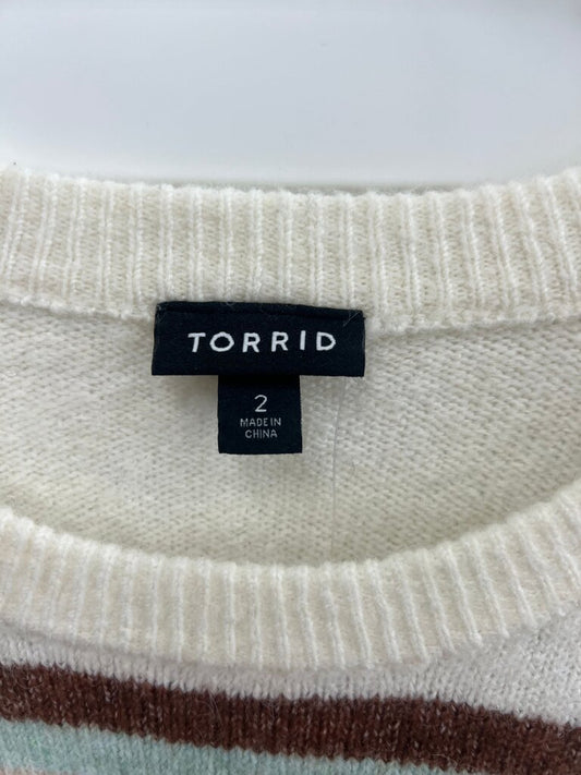 Torrid Women's Striped Short Sleeve Sweater