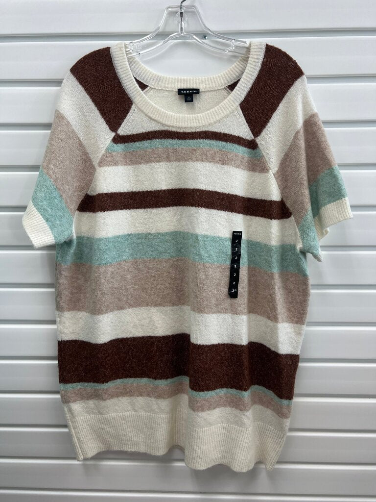 Torrid Women's Striped Short Sleeve Sweater
