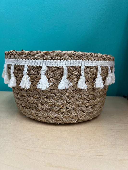 Woven Planter Basket with Tassels