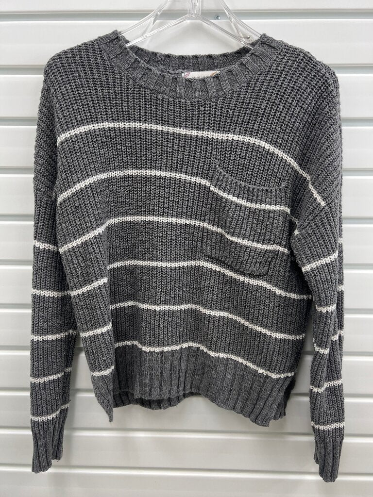 Pink Rose Striped Knit Sweater