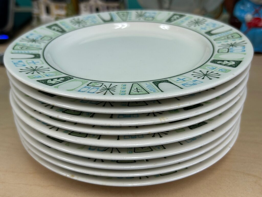 Atomic-Pattern Cocktail Plate Set (9)