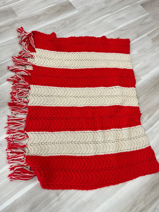 Red and Cream Striped Blanket