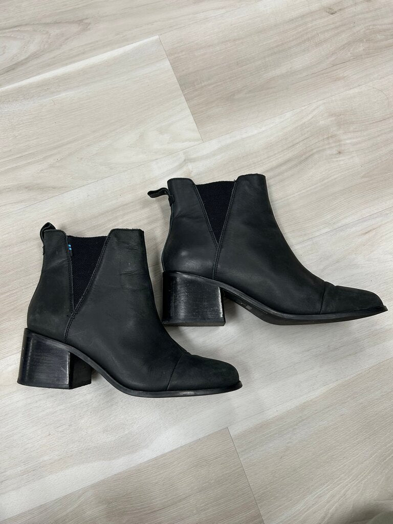 TOMS Black Heeled Ankle Boots