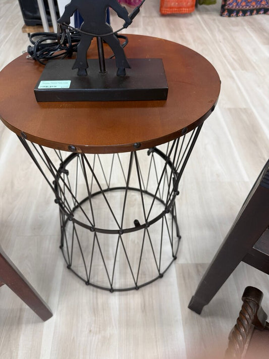 Wire Basket Side Table