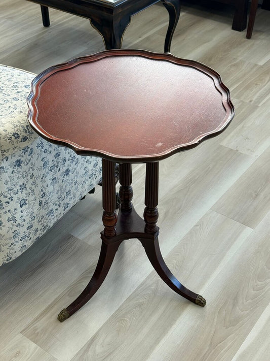 Scallop-top mohagany side table