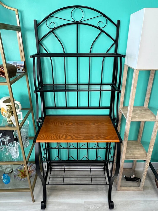 Scrollwork Baker's Rack with Wine Storage