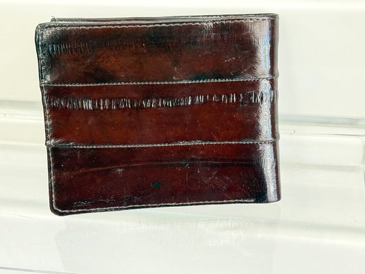 Vintage Brown Korean-made Eel-skin Wallet