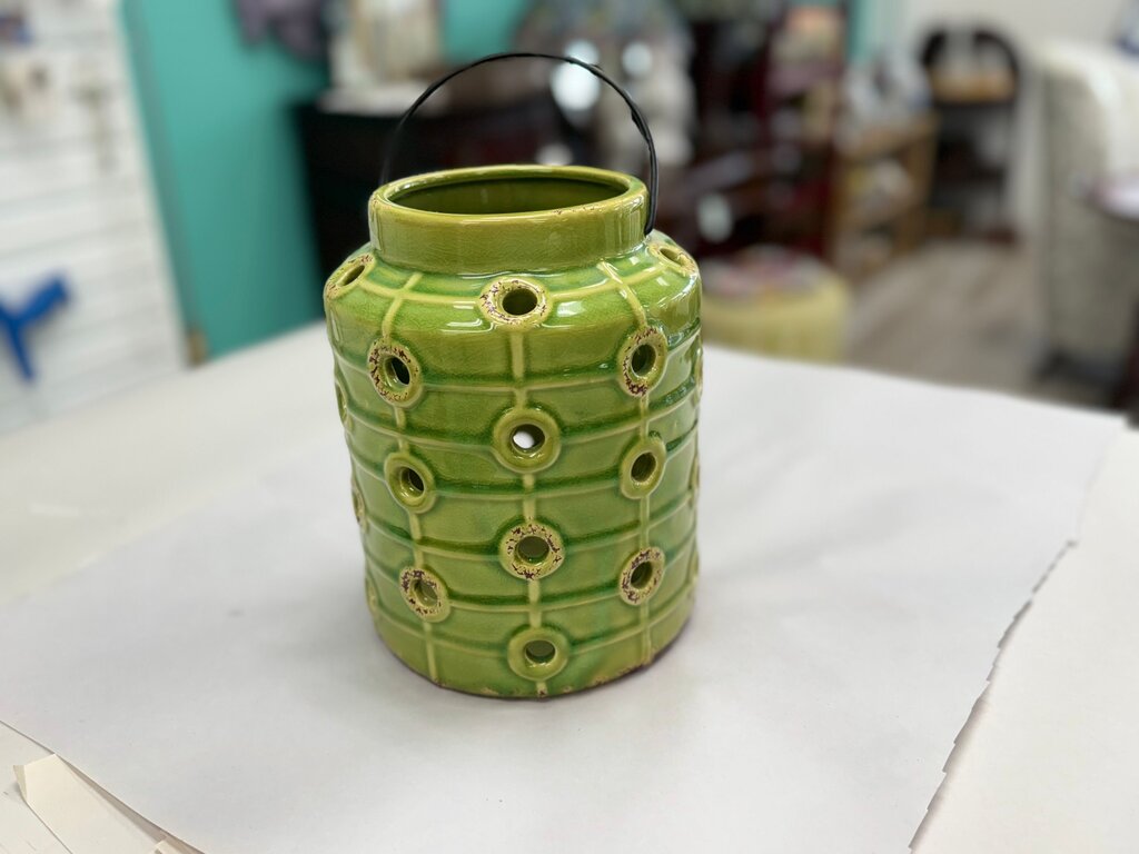 Green Ceramic Lantern