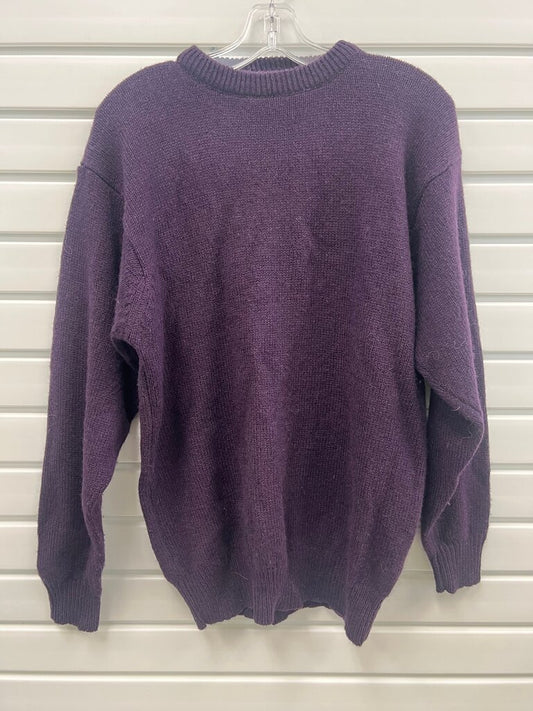 The Millshop Wool Collection Plum Purple Crewneck Sweater, Men's Large