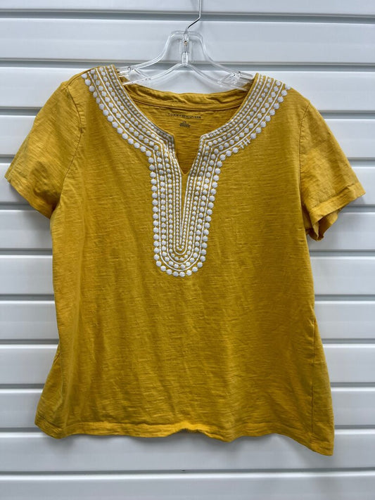 Tommy Hilfiger Yellow Embroidered Short Sleeve Top