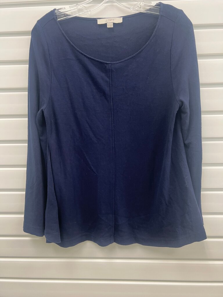 LOFT Women's Navy Long Sleeve Top