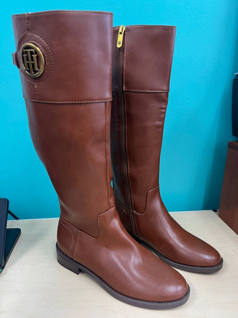Tommy Hilfiger Brown Knee-High Riding Boots NEW