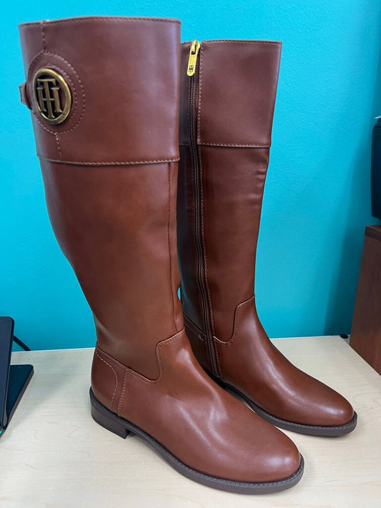 Tommy Hilfiger Brown Knee-High Riding Boots NEW