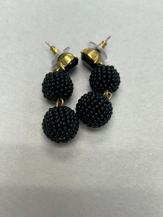 Black Beaded Earrings