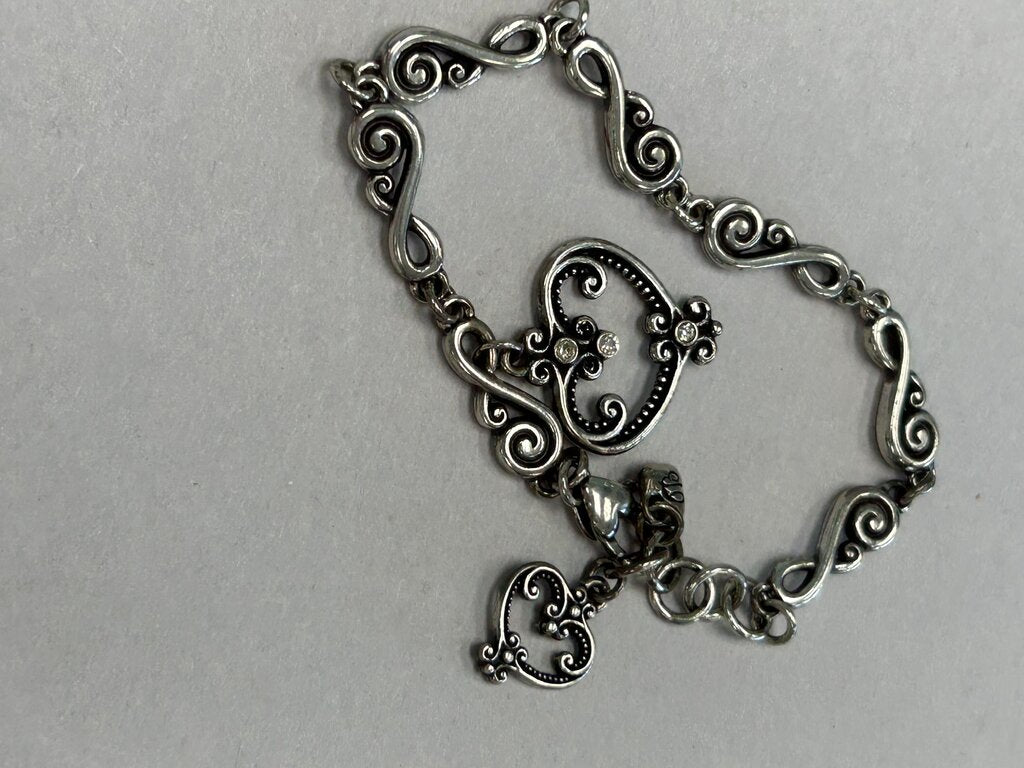 Brighton Silver Heart Charm Bracelet