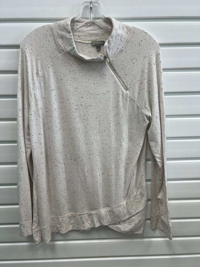 T by Talbots Women's Speckled Zip-Up Pullover