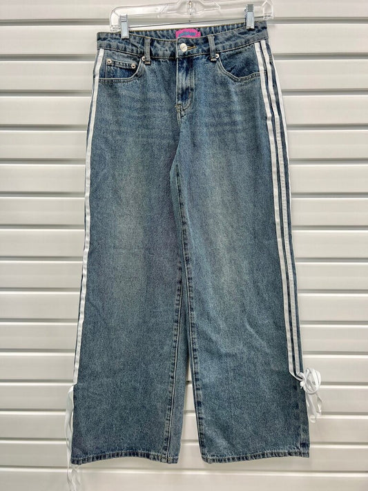 edikted denim pants with side stripes