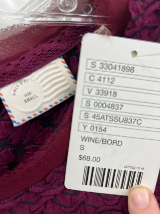 Anthropologie Wine/Burgundy Textured Top