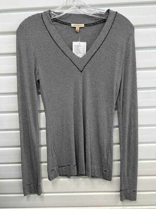 Bordeaux Black and White Striped Long Sleeve Top NWT