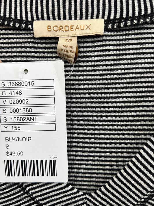 Bordeaux Black and White Striped Long Sleeve Top NWT