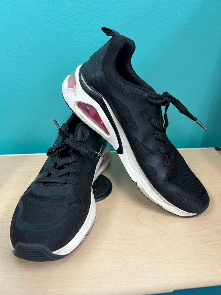 Black Running Shoes with Pink Accents