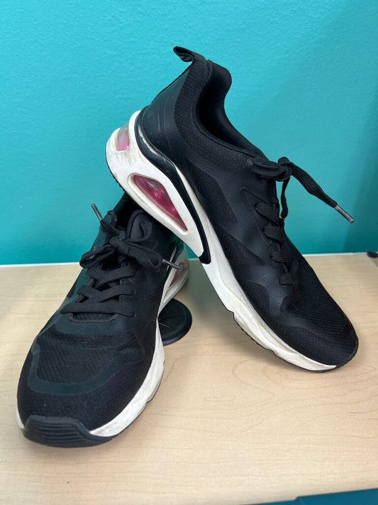 Black Running Shoes with Pink Accents
