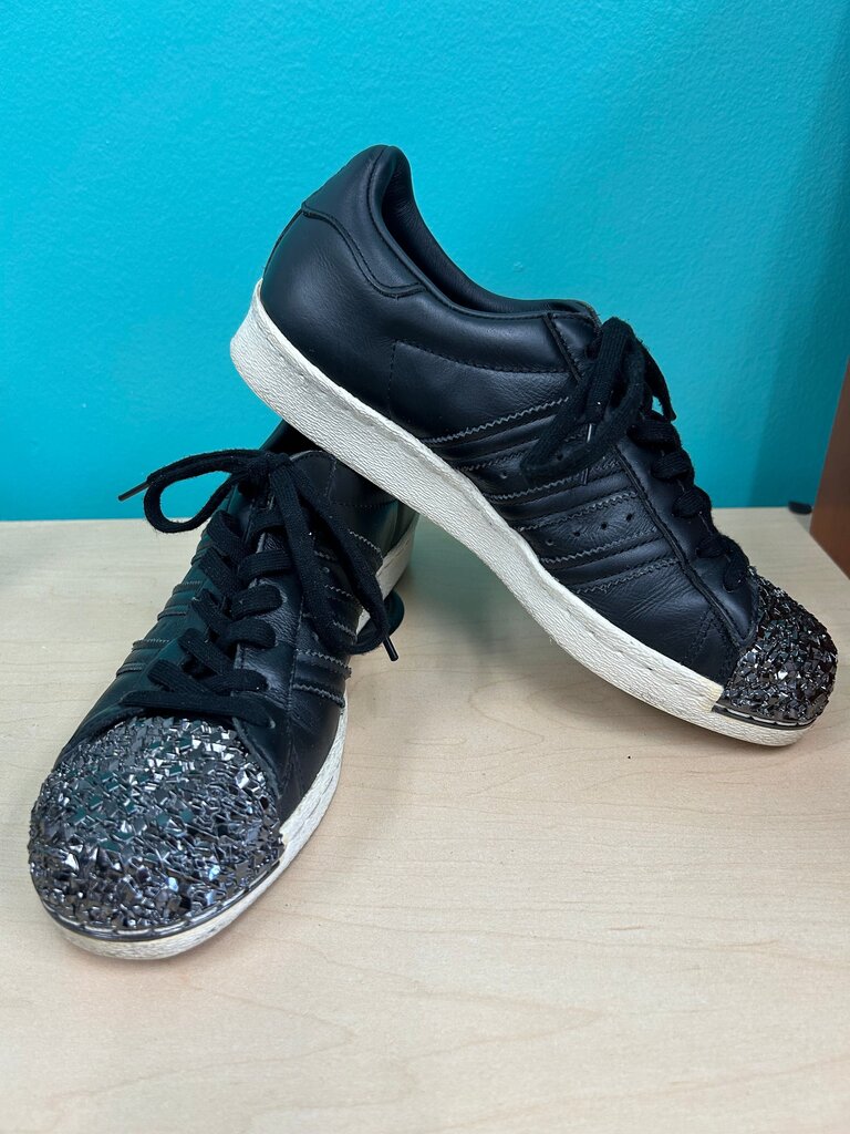 Adidas Superstar 80s 3D Metal Toe Black Gunmetal Leather Sneakers