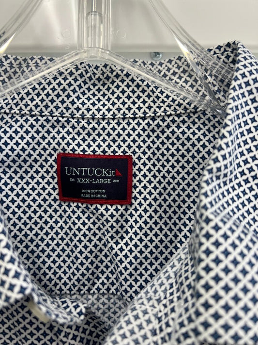 UNTUCKit Men's Navy Geometric Print Button Down