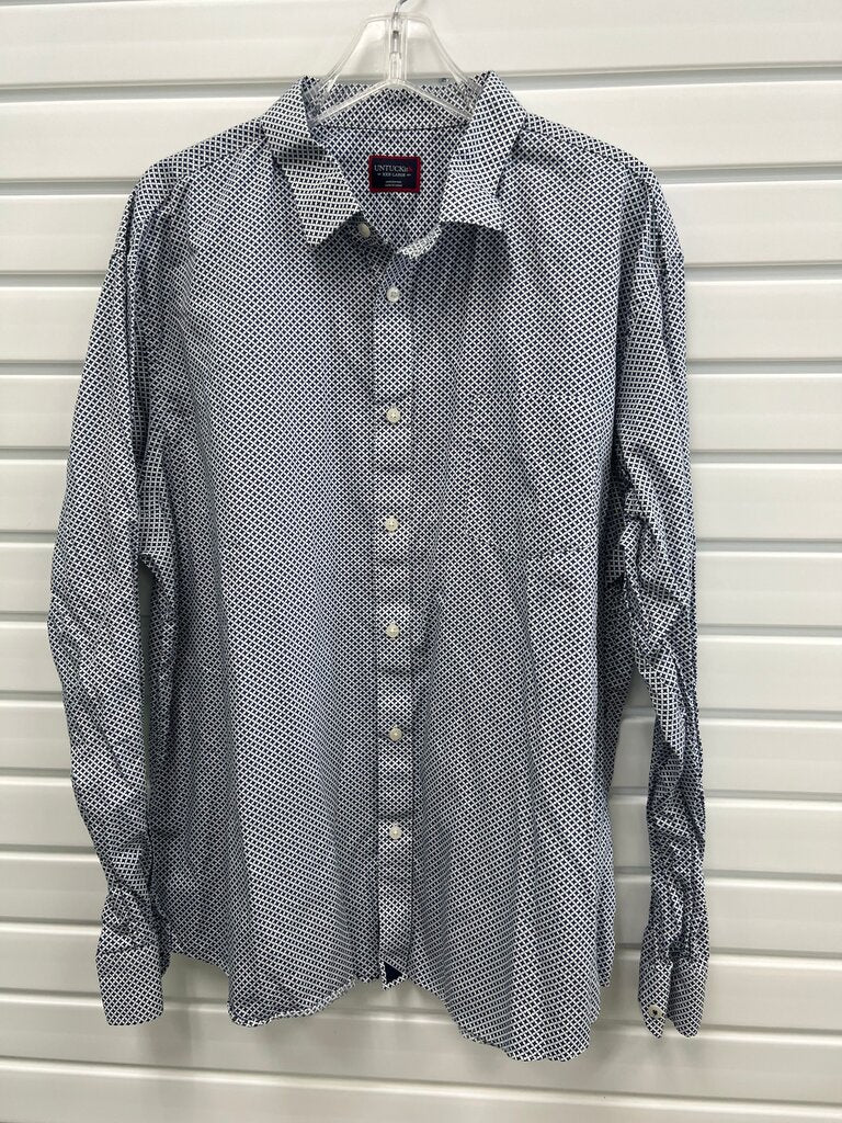 UNTUCKit Men's Navy Geometric Print Button Down