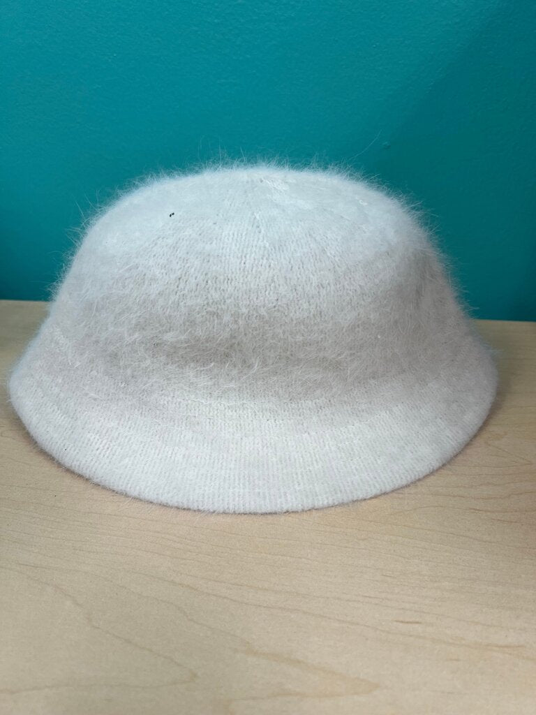Angora Rabbit Hair White Bucket Hat