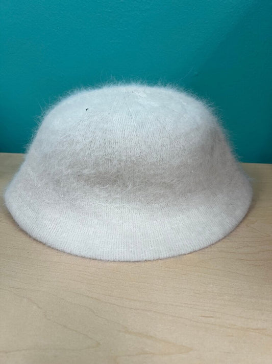 Angora Rabbit Hair White Bucket Hat