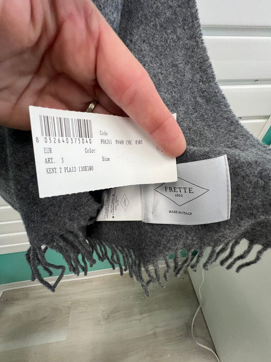Frette Kent Throw Blanket Anthracite Charcoal Gray 100% Wool Made in Italy
