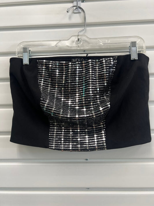 Venus Black Mirror Embellished Strapless Tube Top 12