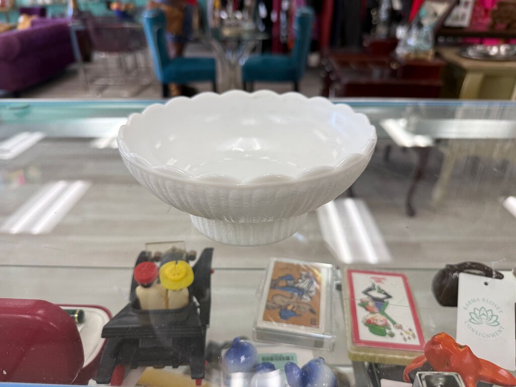 White Scalloped Bowl