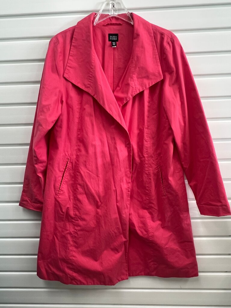 Eileen Fisher Coral Pink Shawl Collar Topper Coat M