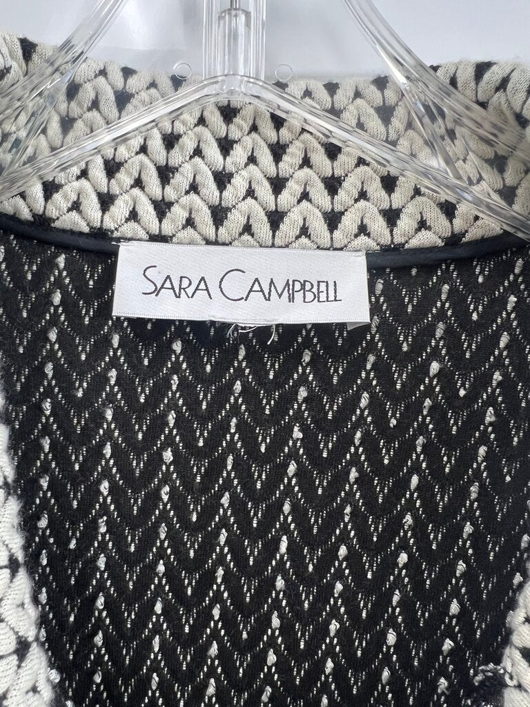 Sara Campbell Black and Cream Knitted Cardigan