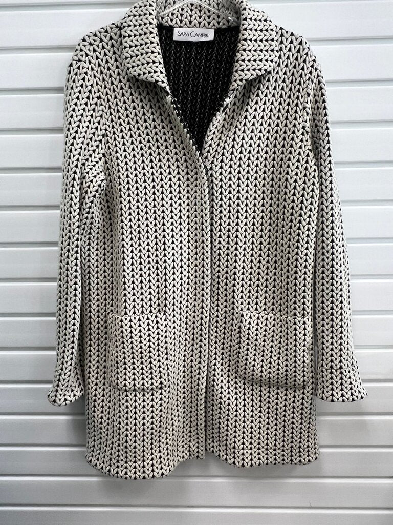 Sara Campbell Black and Cream Knitted Cardigan