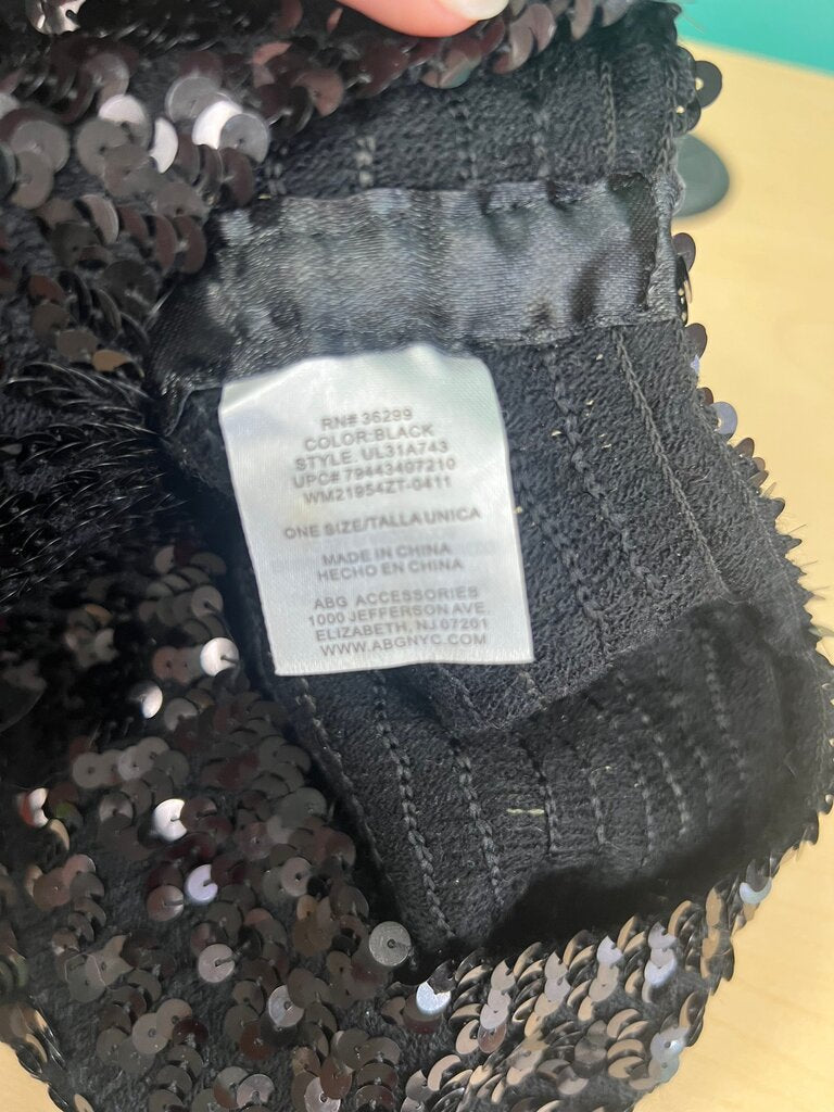 Black Sequin Beret Hat