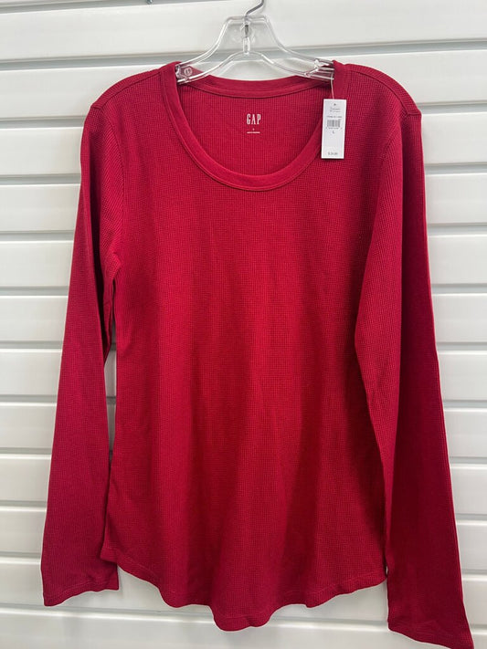 GAP Red Long Sleeve Waffle Knit Top NWT