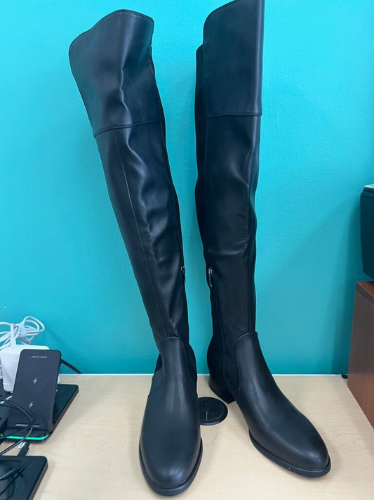 Marc Fisher Black Over the Knee Stretch Boots 9M